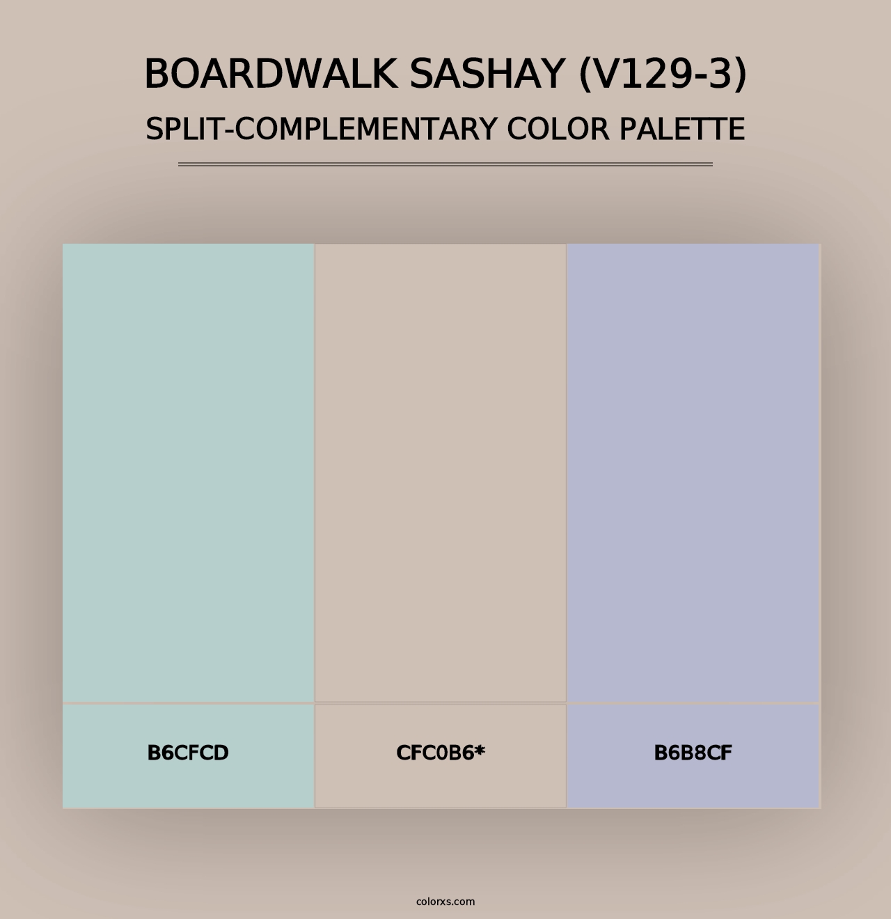 Boardwalk Sashay (V129-3) - Split-Complementary Color Palette