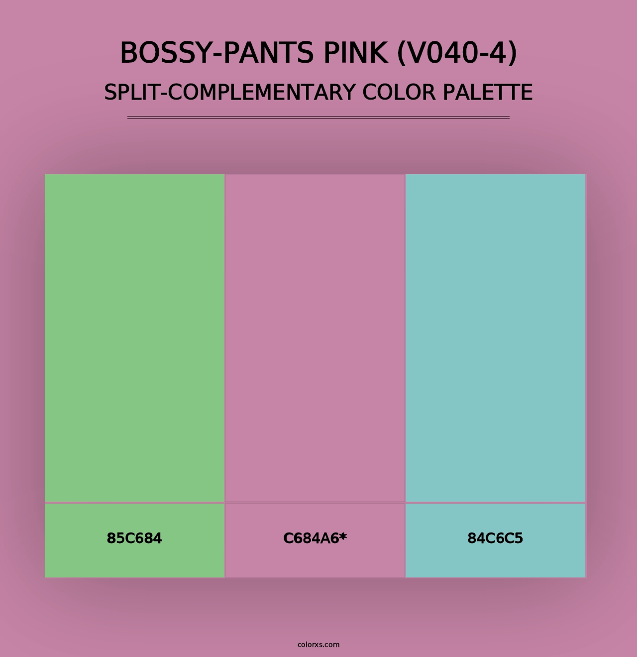 Bossy-Pants Pink (V040-4) - Split-Complementary Color Palette