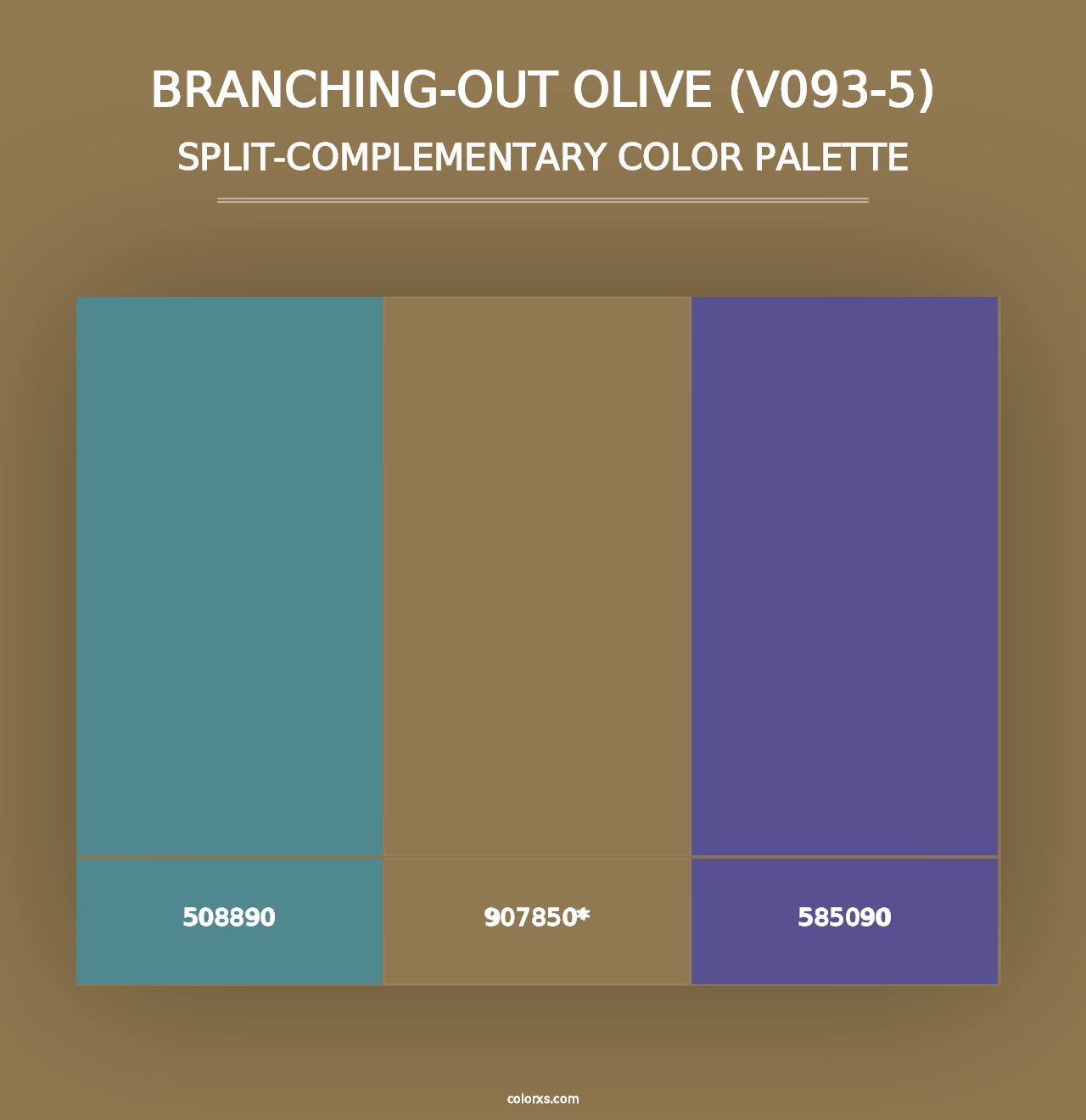 Branching-Out Olive (V093-5) - Split-Complementary Color Palette