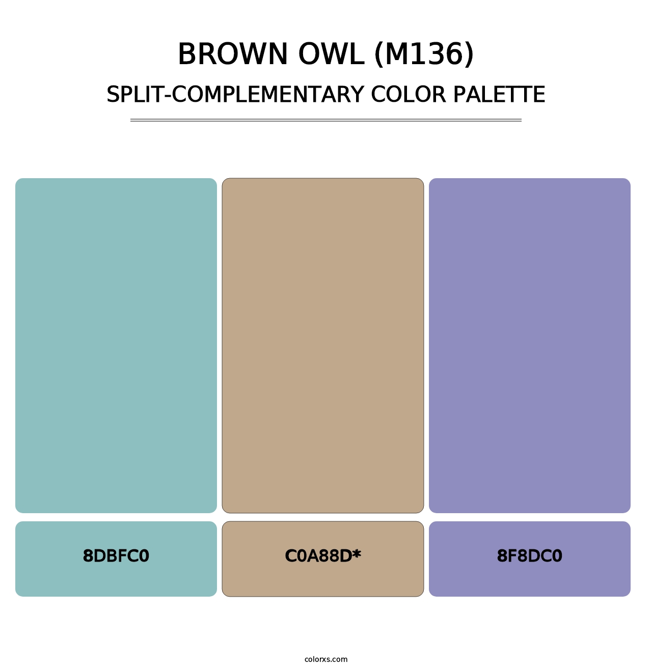 Brown Owl (M136) - Split-Complementary Color Palette