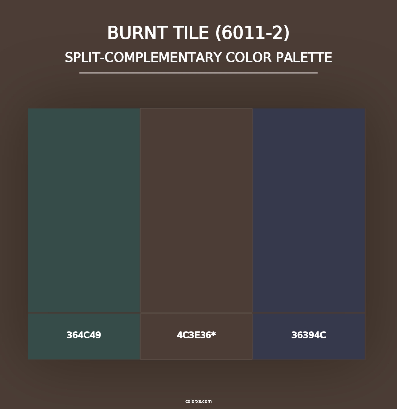 Burnt Tile (6011-2) - Split-Complementary Color Palette