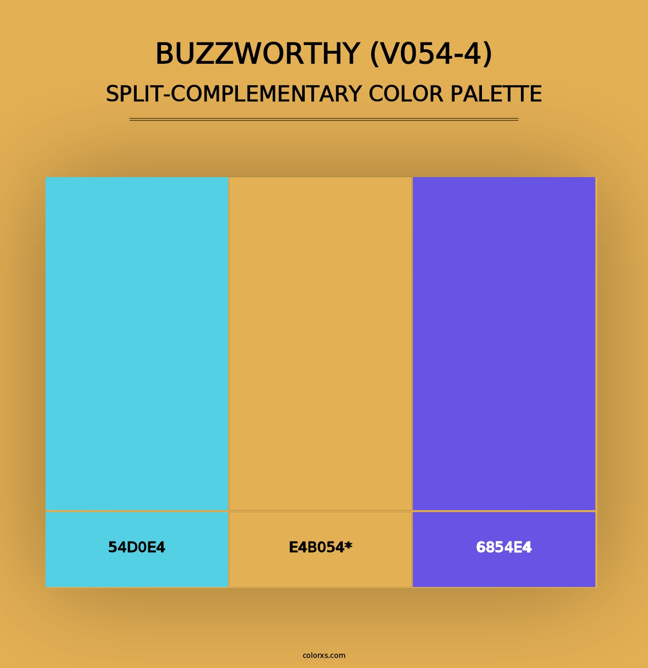 Buzzworthy (V054-4) - Split-Complementary Color Palette