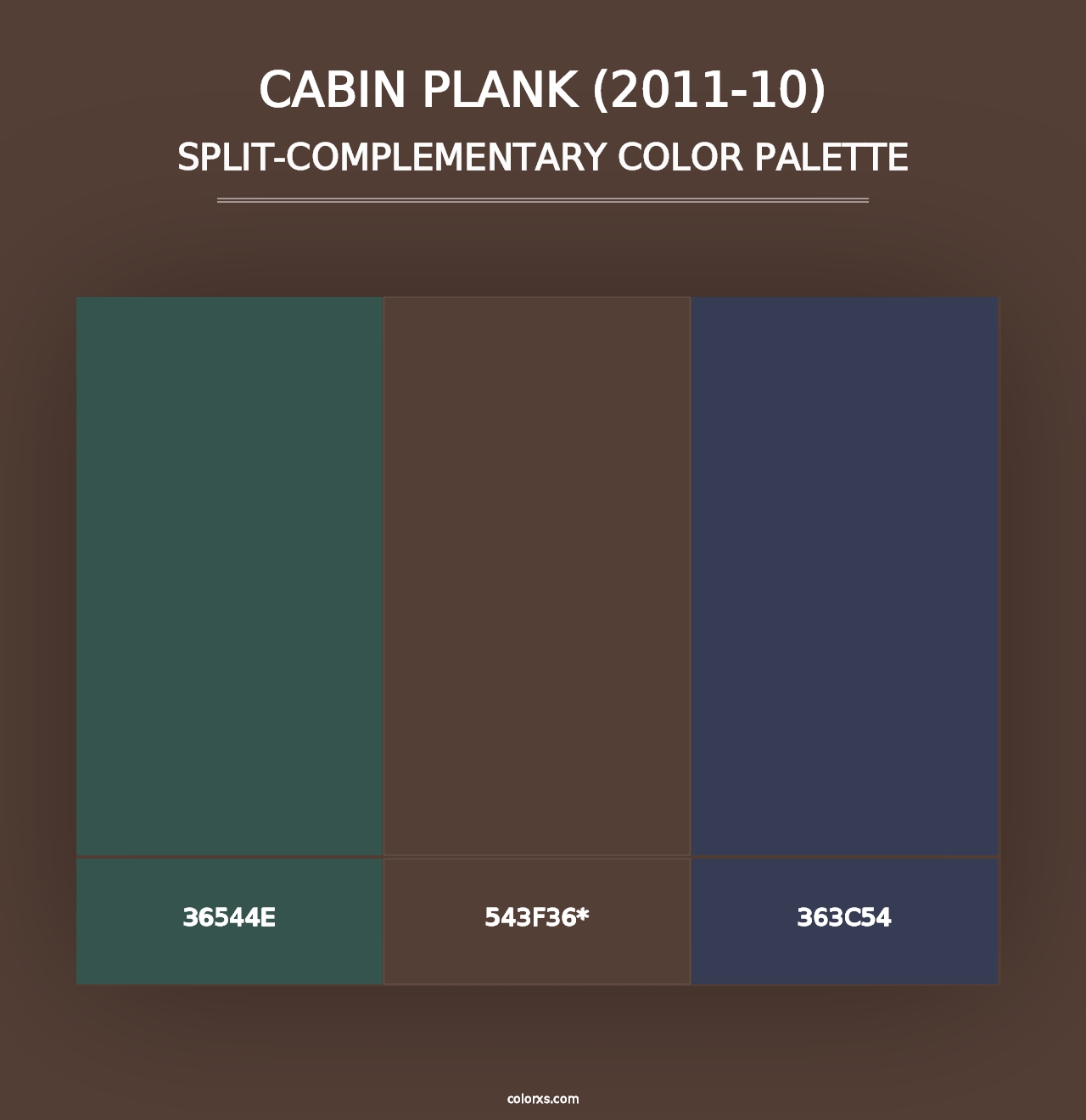 Cabin Plank (2011-10) - Split-Complementary Color Palette