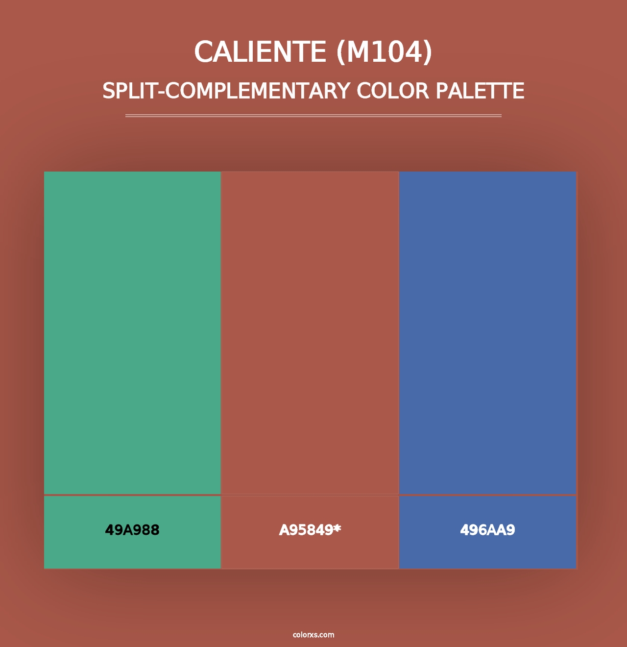 Caliente (M104) - Split-Complementary Color Palette