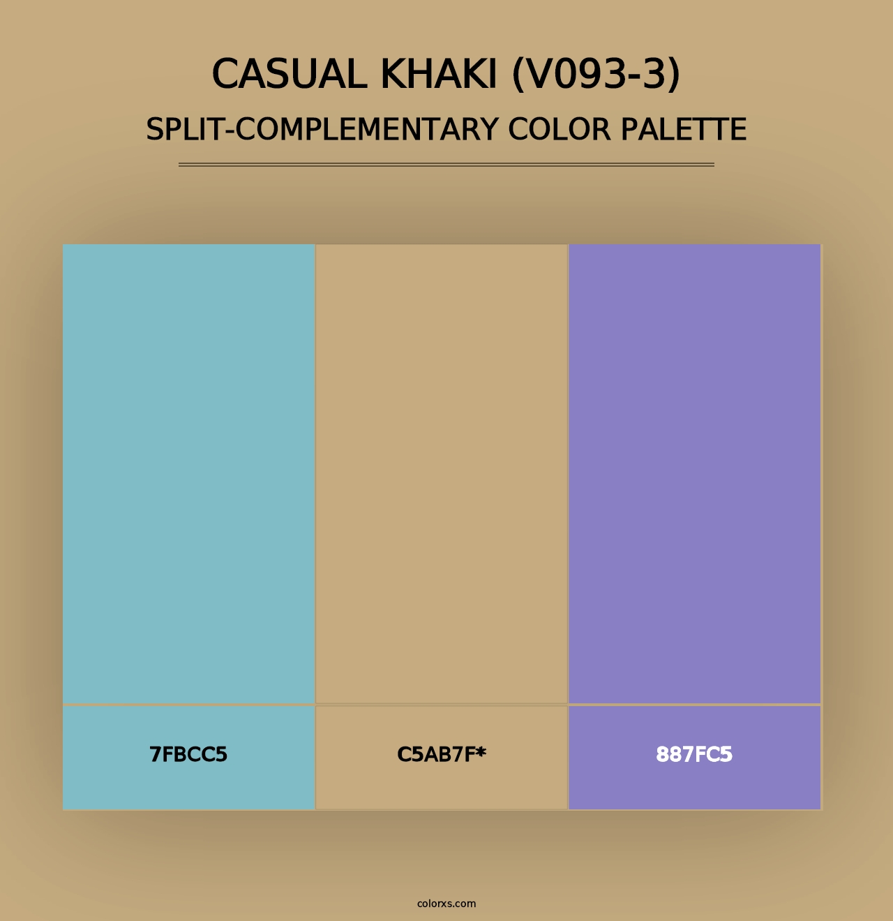 Casual Khaki (V093-3) - Split-Complementary Color Palette