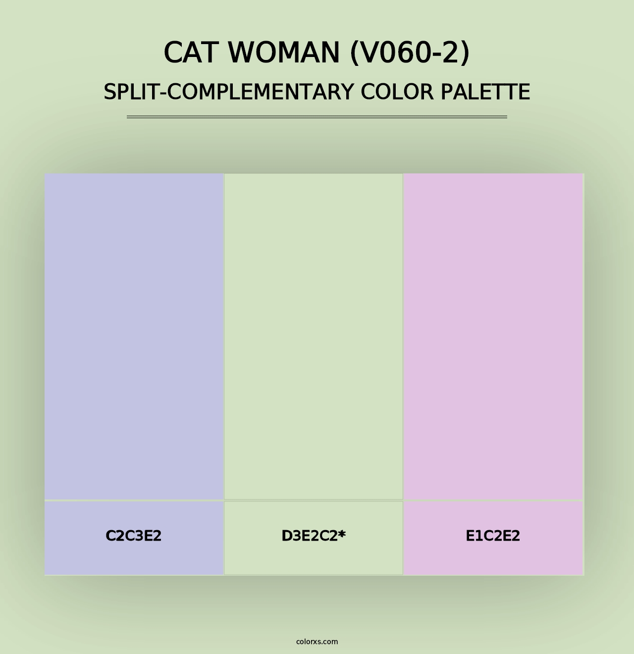 Cat Woman (V060-2) - Split-Complementary Color Palette