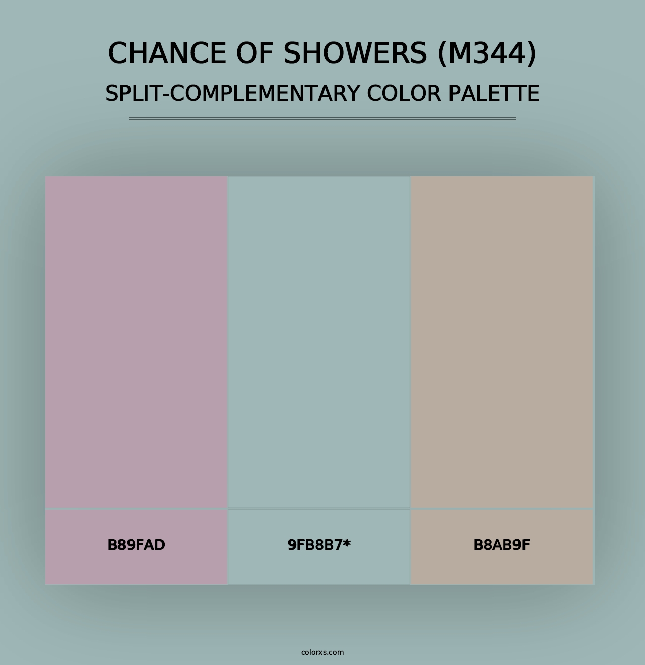 Chance of Showers (M344) - Split-Complementary Color Palette