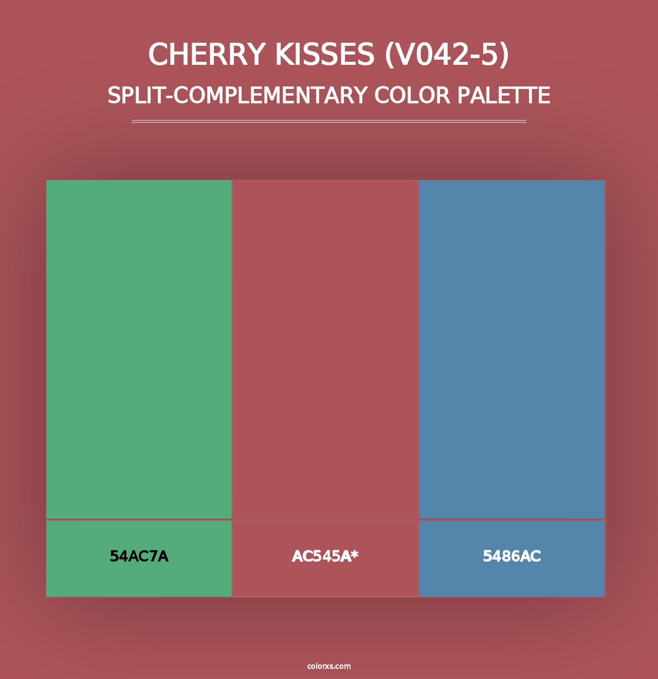 Cherry Kisses (V042-5) - Split-Complementary Color Palette