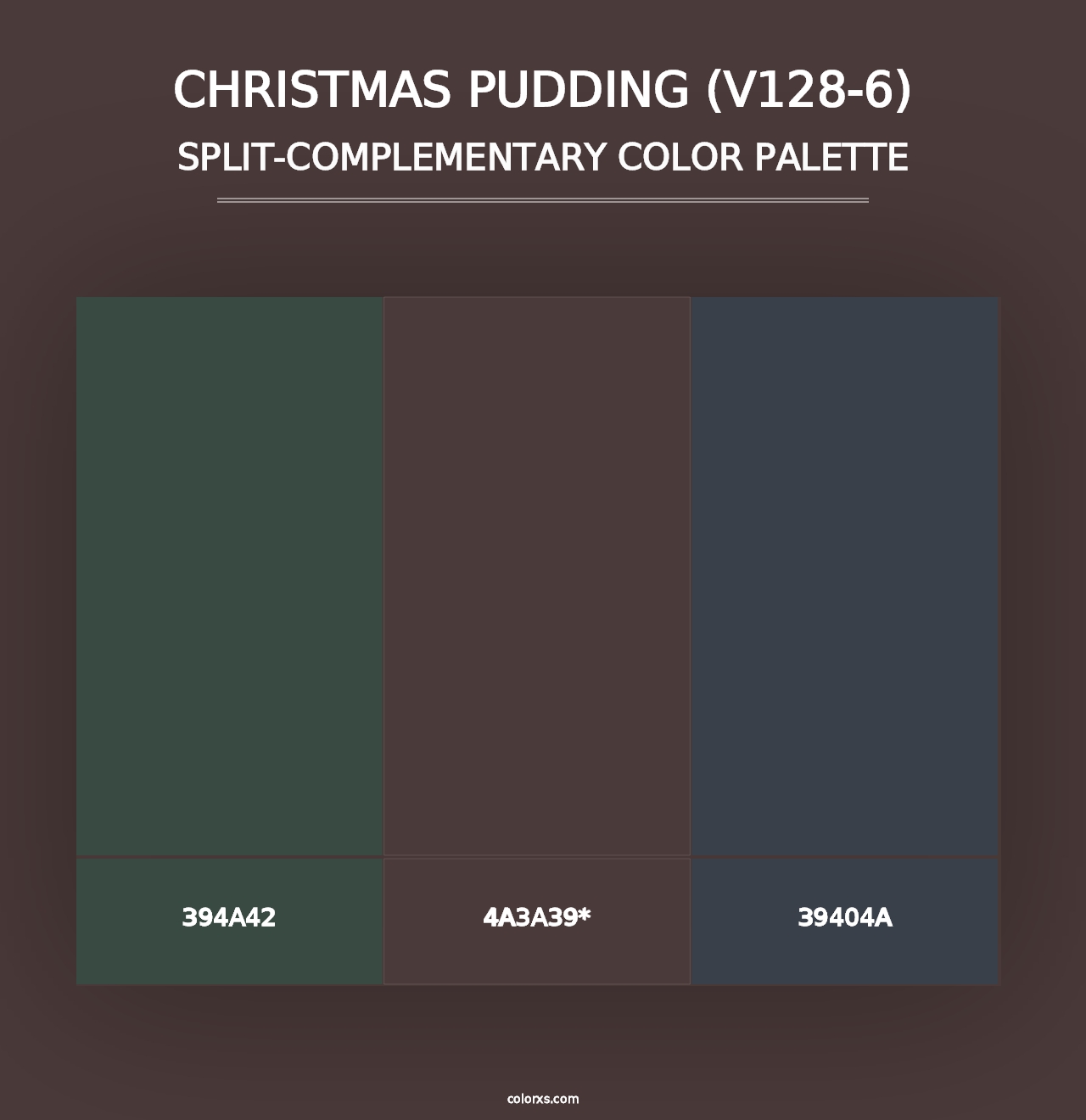 Christmas Pudding (V128-6) - Split-Complementary Color Palette