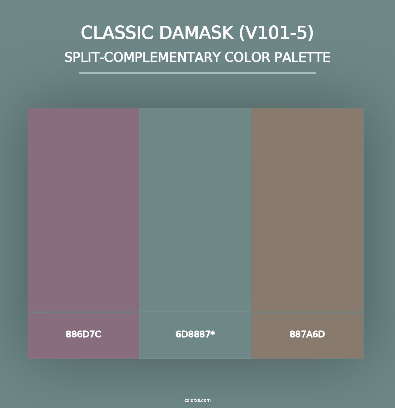 Classic Damask (V101-5) - Split-Complementary Color Palette