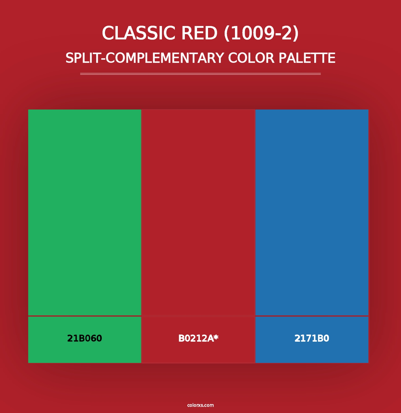 Classic Red (1009-2) - Split-Complementary Color Palette