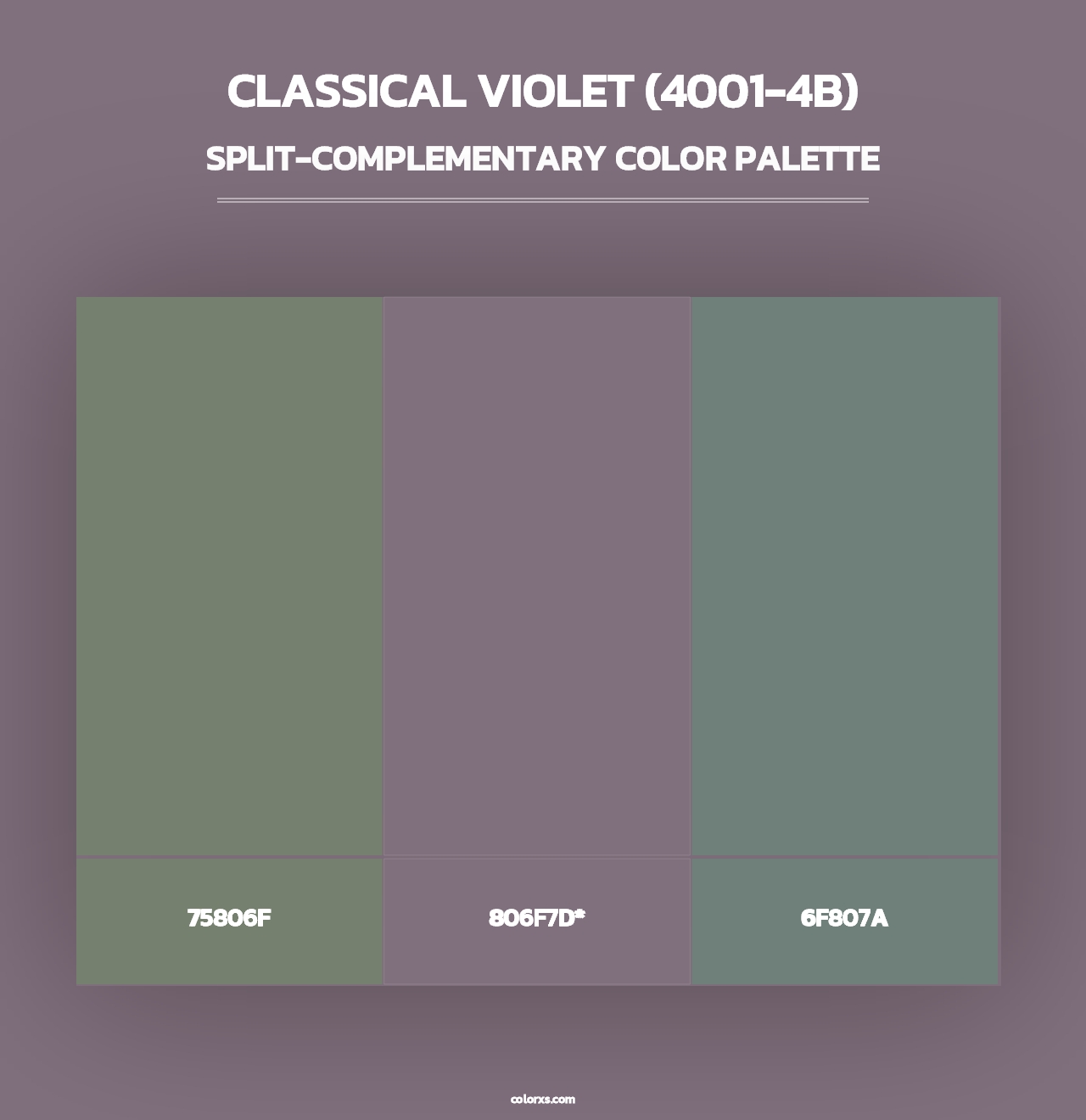 Classical Violet (4001-4B) - Split-Complementary Color Palette