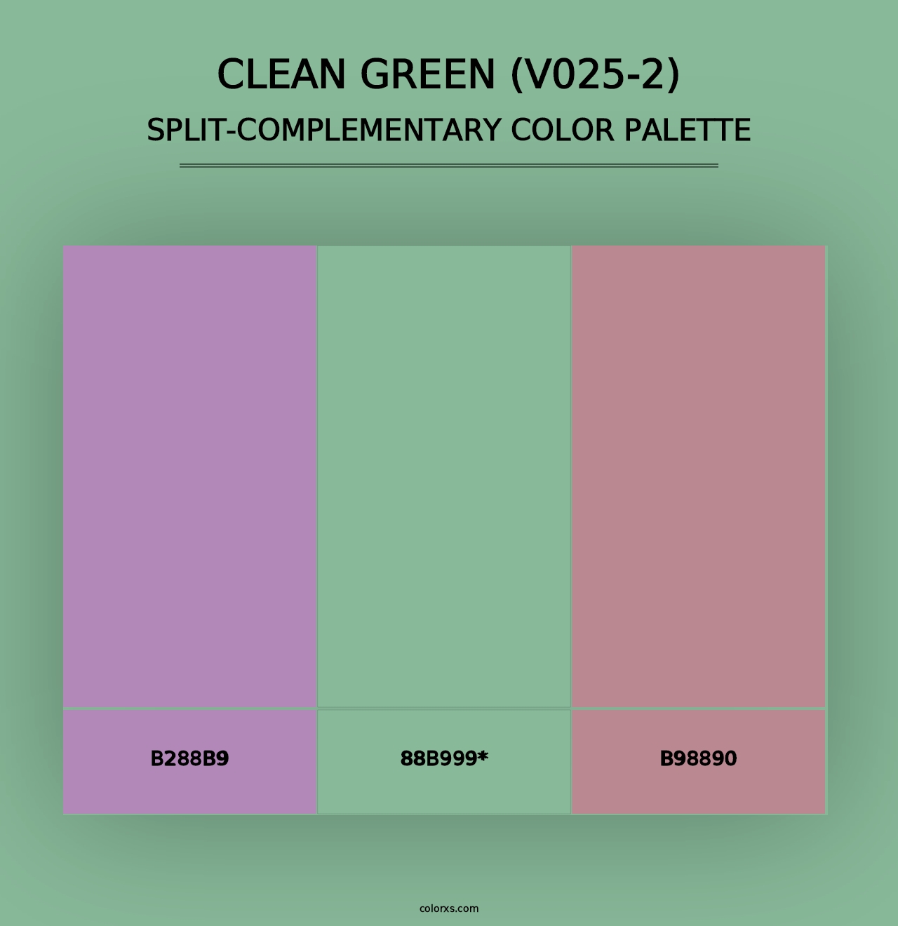 Clean Green (V025-2) - Split-Complementary Color Palette