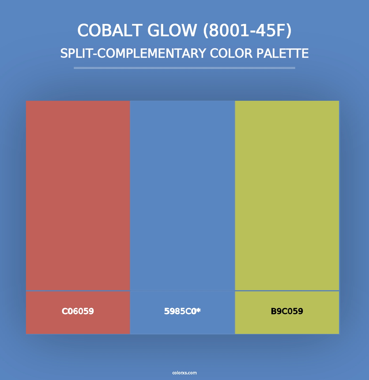 Cobalt Glow (8001-45F) - Split-Complementary Color Palette