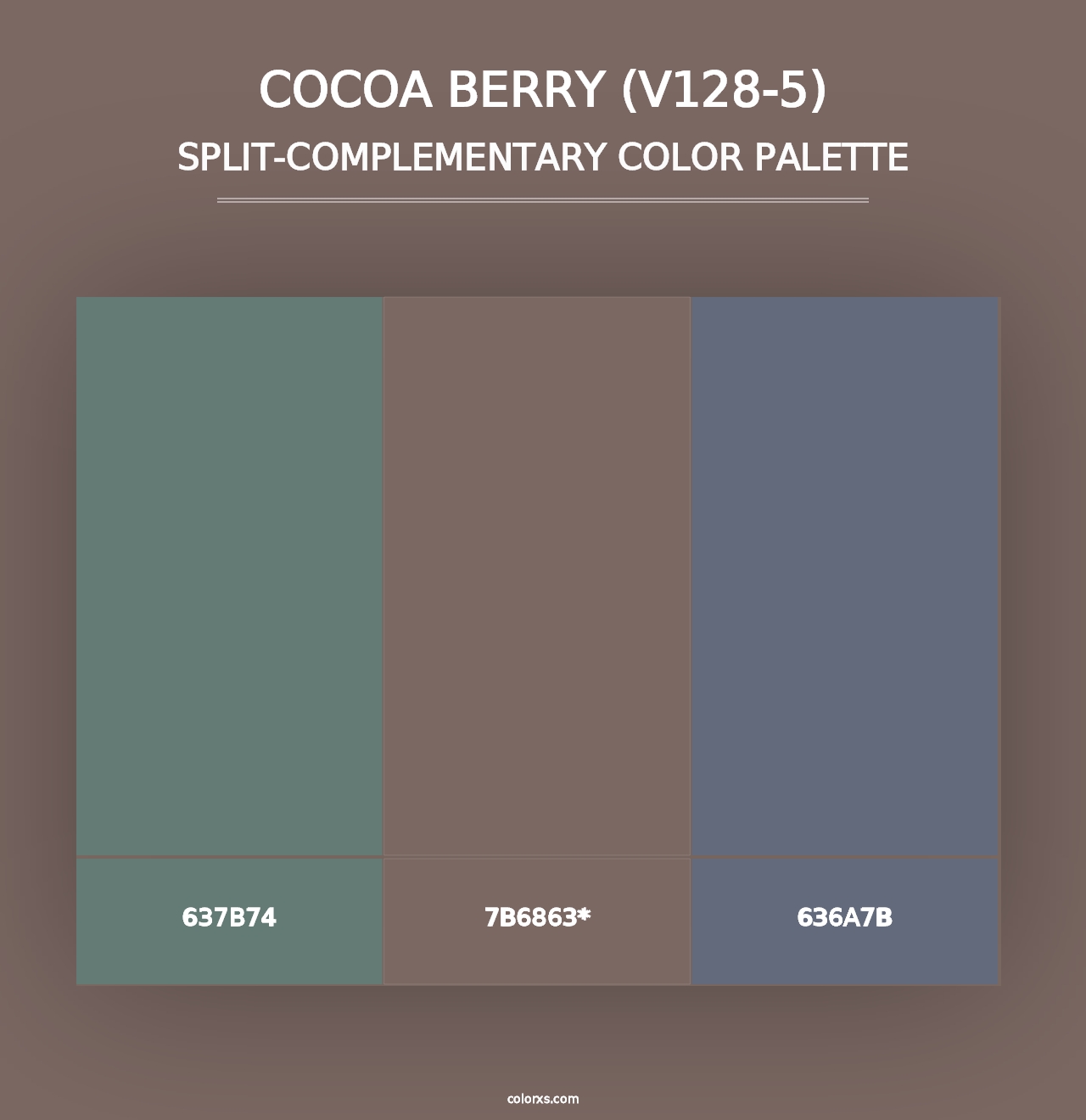 Cocoa Berry (V128-5) - Split-Complementary Color Palette