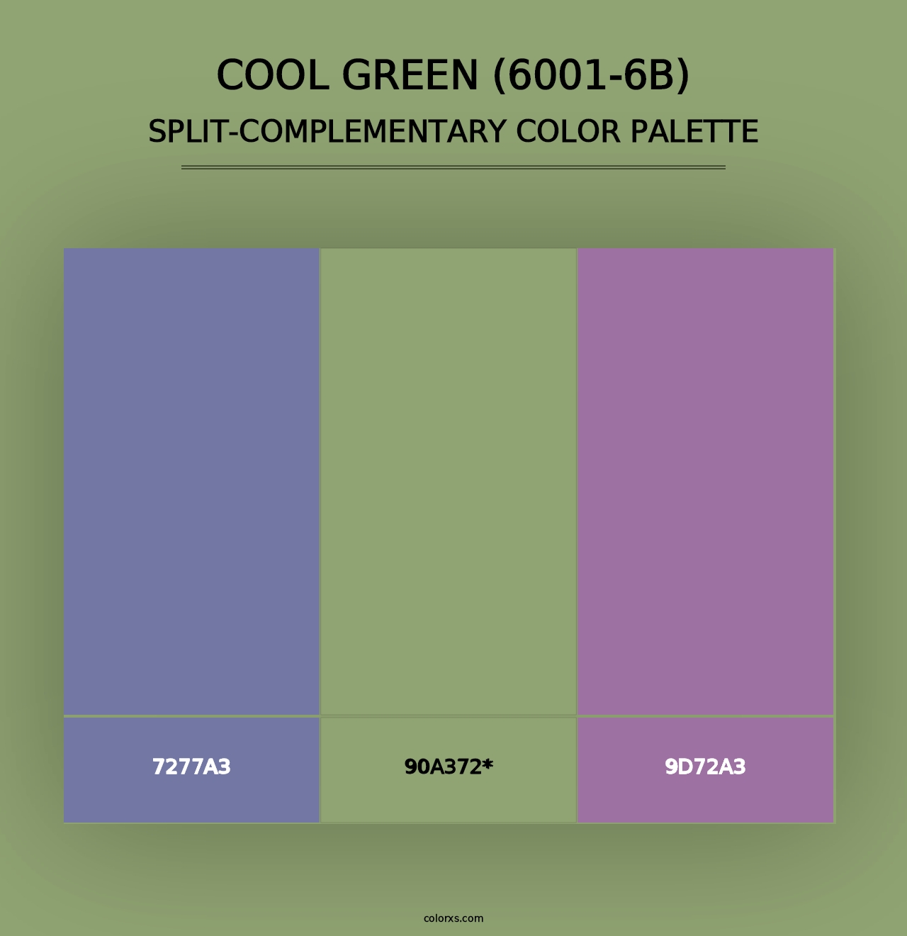 Cool Green (6001-6B) - Split-Complementary Color Palette