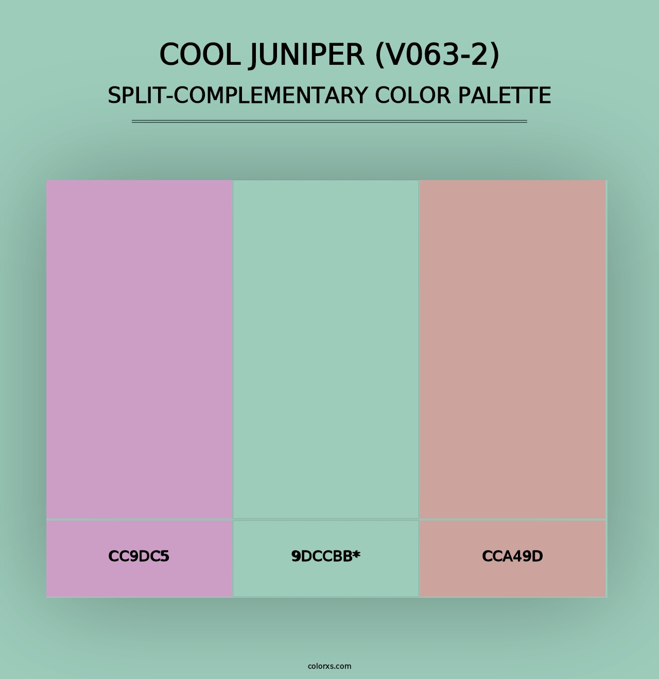 Cool Juniper (V063-2) - Split-Complementary Color Palette