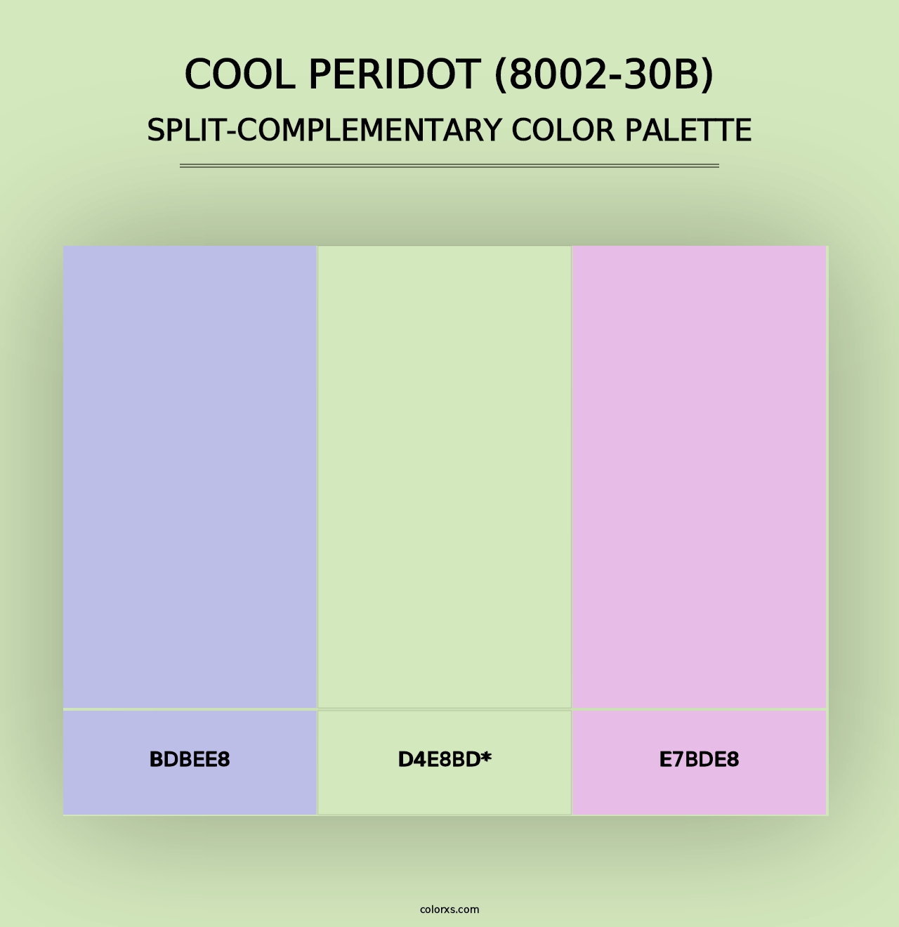 Cool Peridot (8002-30B) - Split-Complementary Color Palette