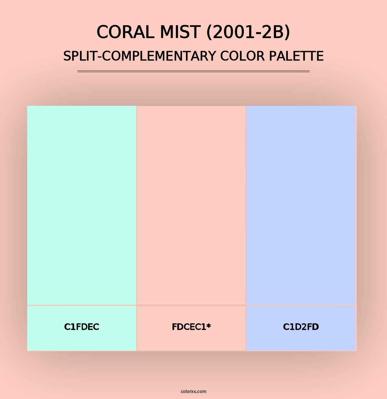 Coral Mist (2001-2B) - Split-Complementary Color Palette