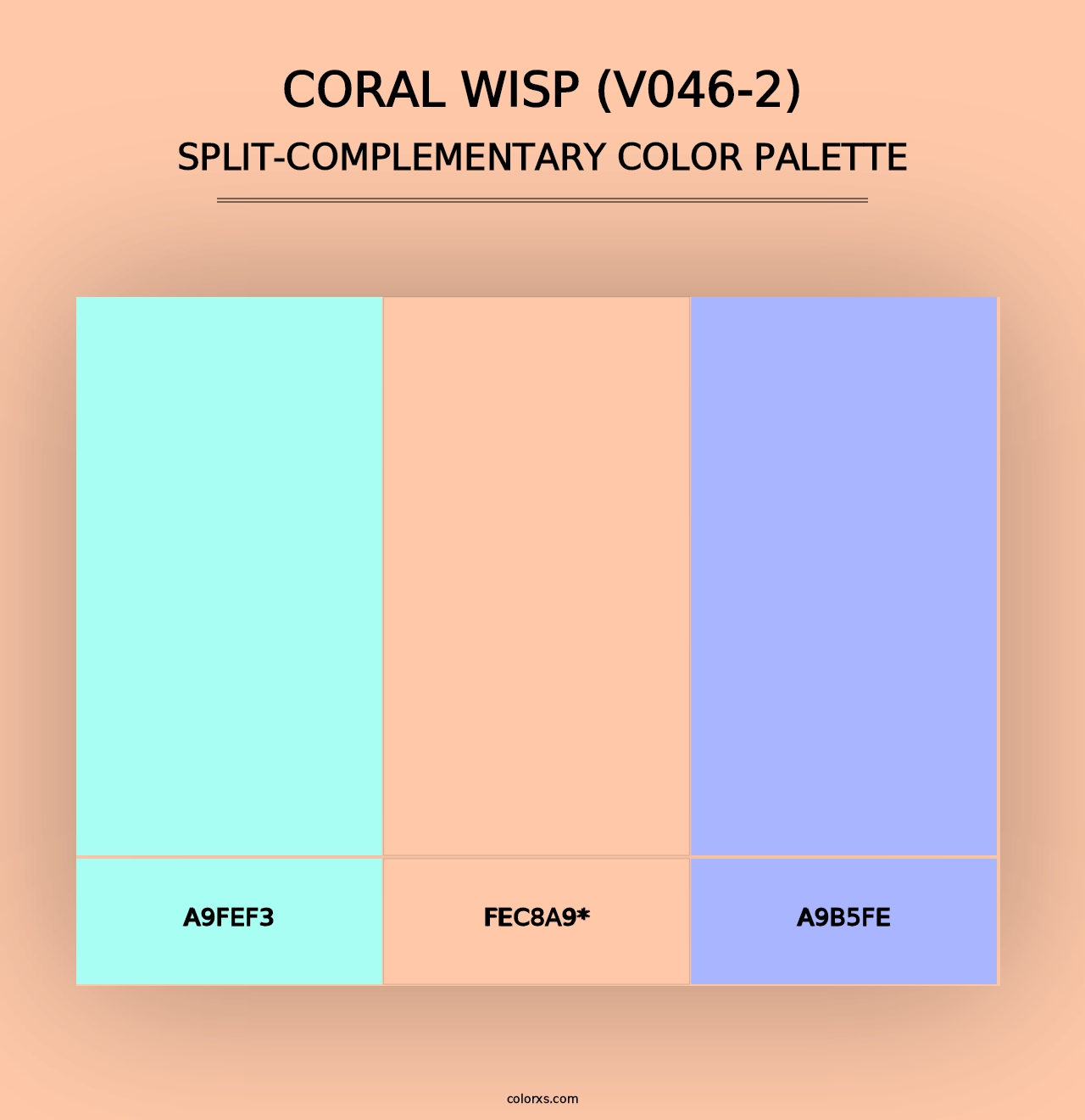 Coral Wisp (V046-2) - Split-Complementary Color Palette