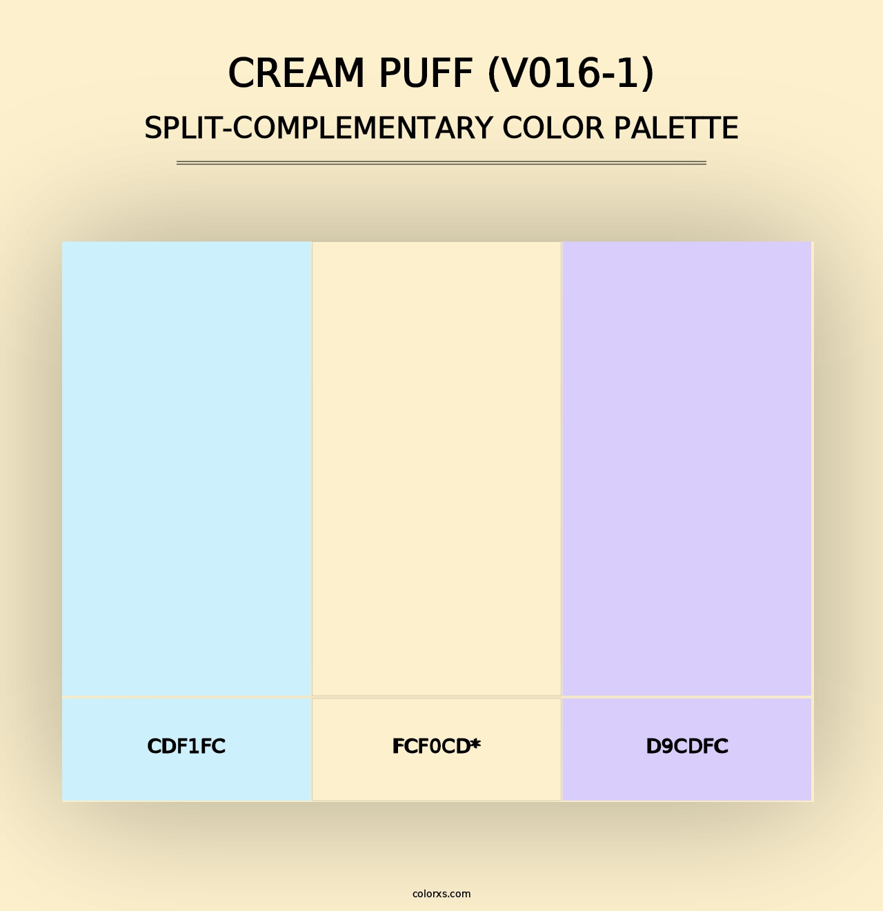 Cream Puff (V016-1) - Split-Complementary Color Palette