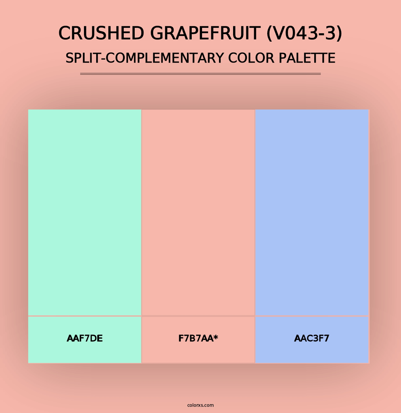 Crushed Grapefruit (V043-3) - Split-Complementary Color Palette