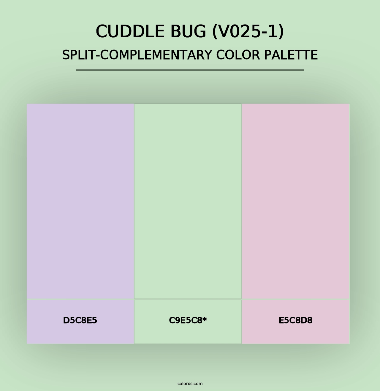 Cuddle Bug (V025-1) - Split-Complementary Color Palette