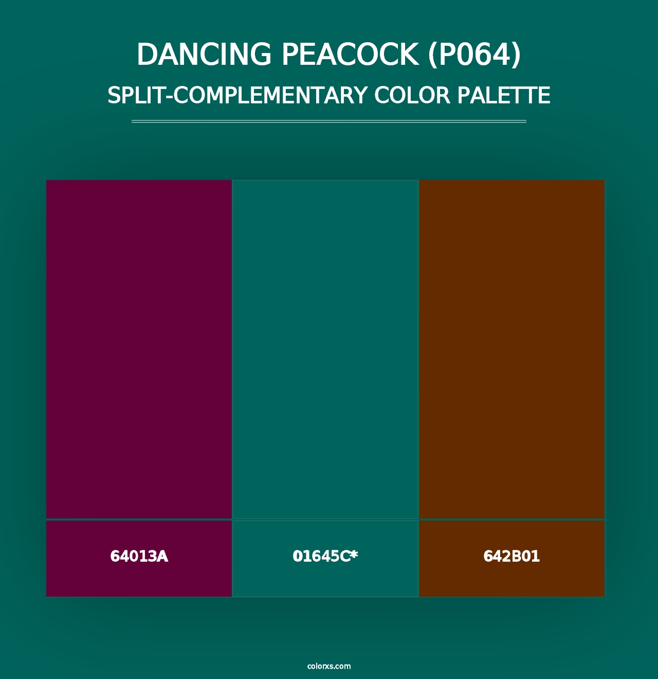 Dancing Peacock (P064) - Split-Complementary Color Palette