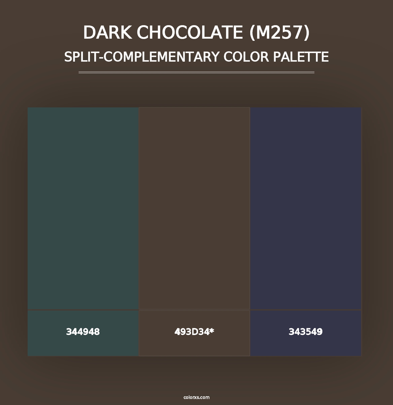 Dark Chocolate (M257) - Split-Complementary Color Palette