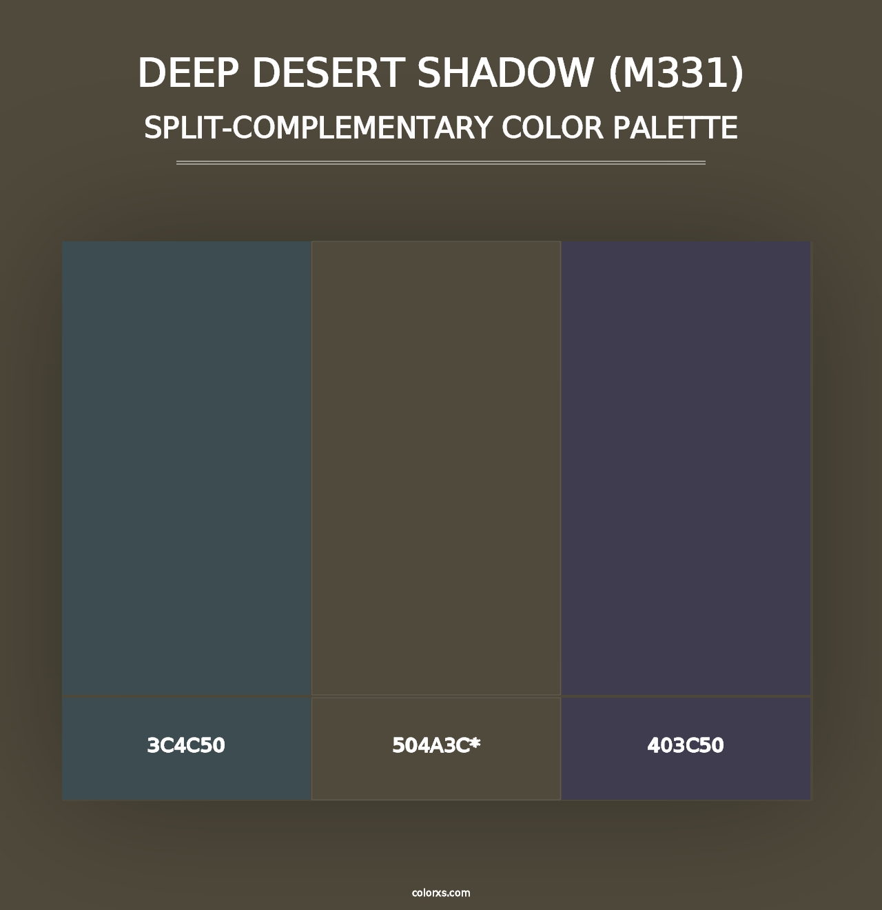 Deep Desert Shadow (M331) - Split-Complementary Color Palette