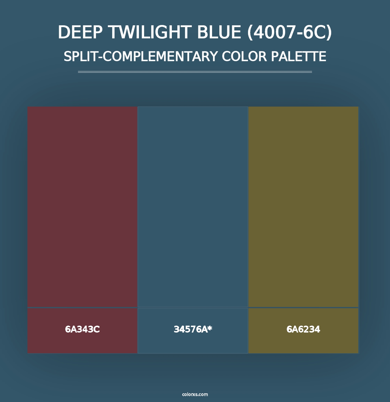 Deep Twilight Blue (4007-6C) - Split-Complementary Color Palette