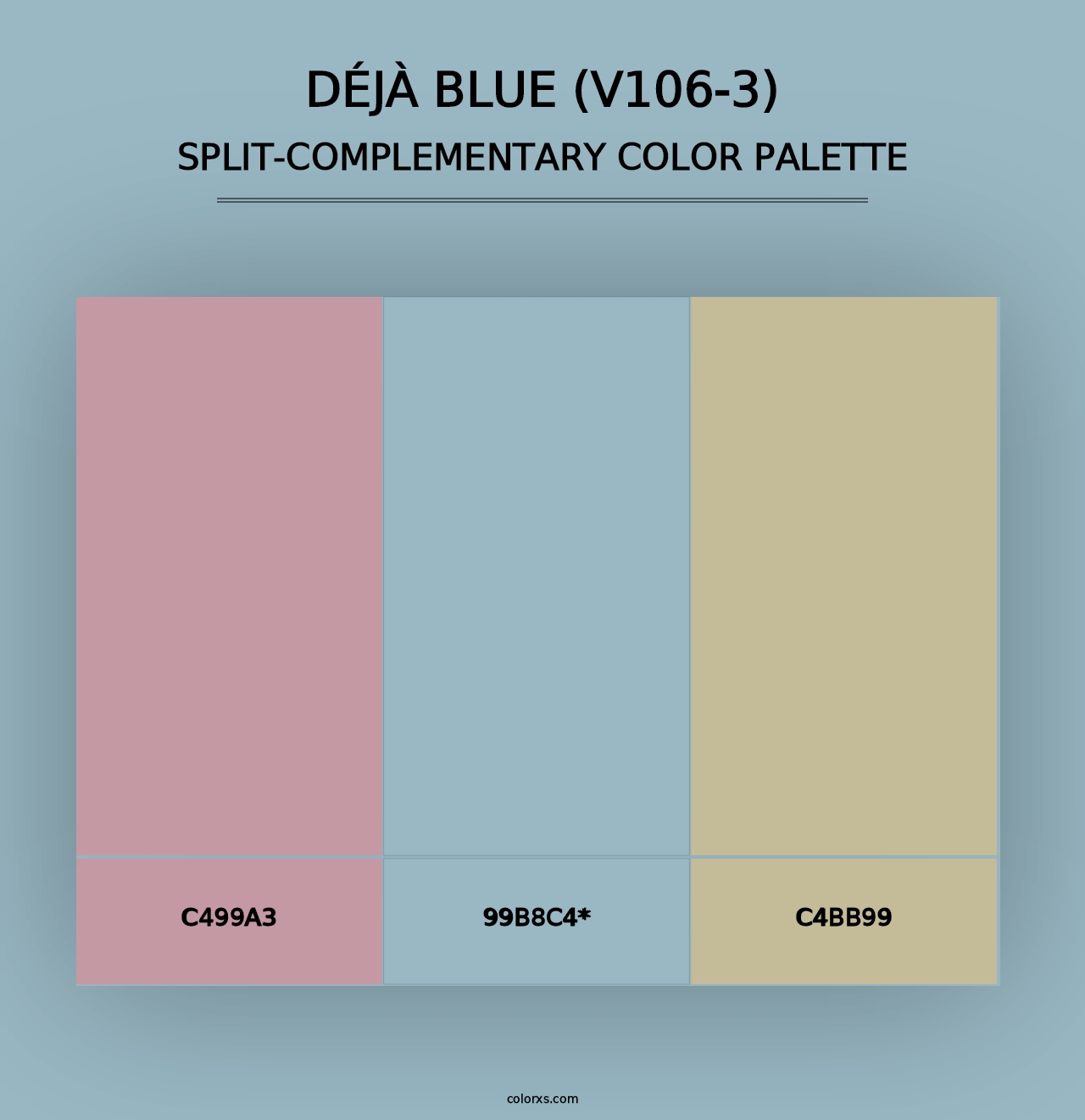 Déjà Blue (V106-3) - Split-Complementary Color Palette