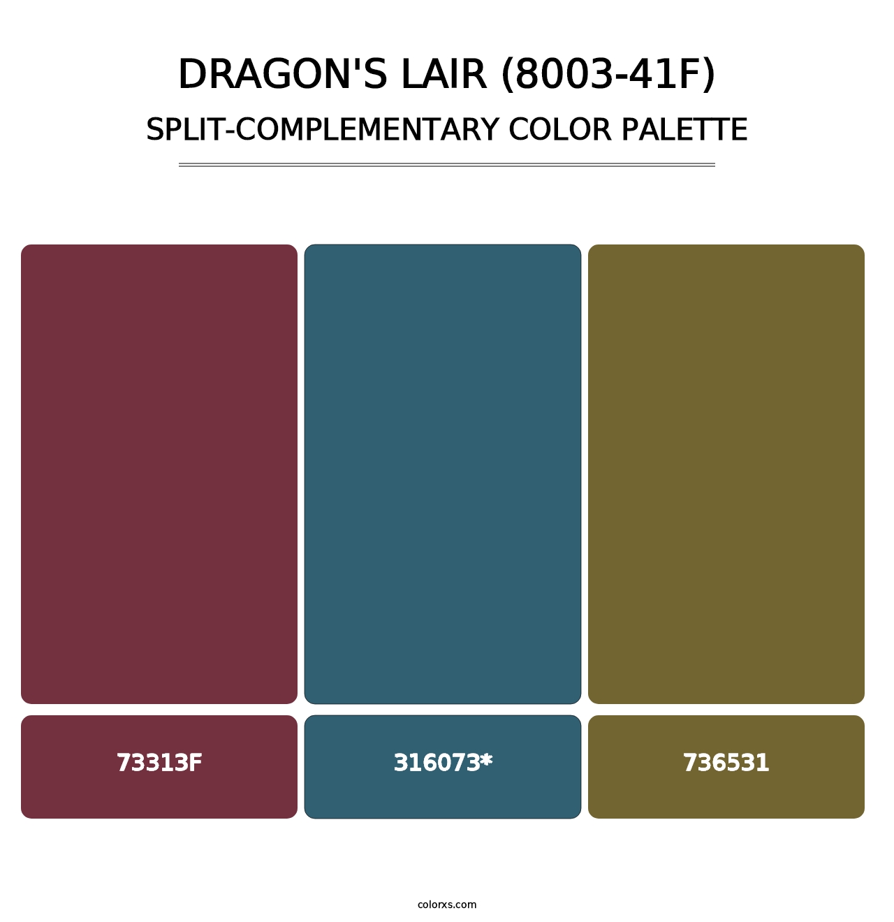 Dragon's Lair (8003-41F) - Split-Complementary Color Palette