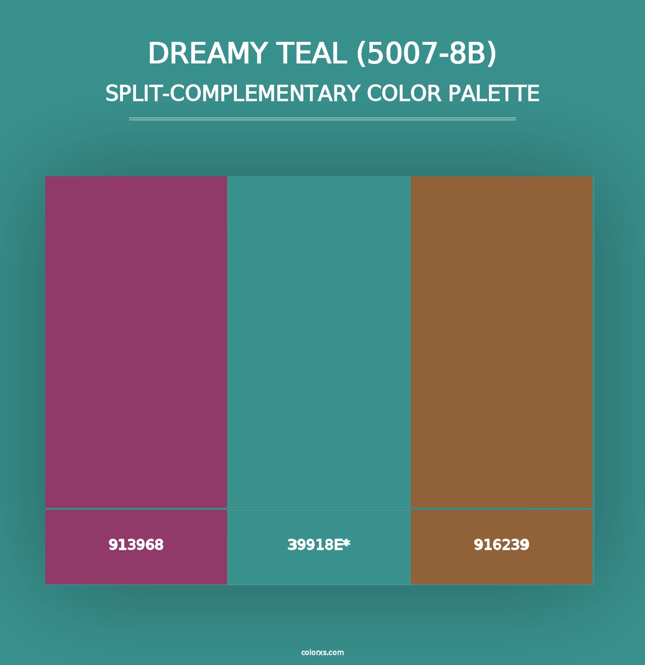 Dreamy Teal (5007-8B) - Split-Complementary Color Palette