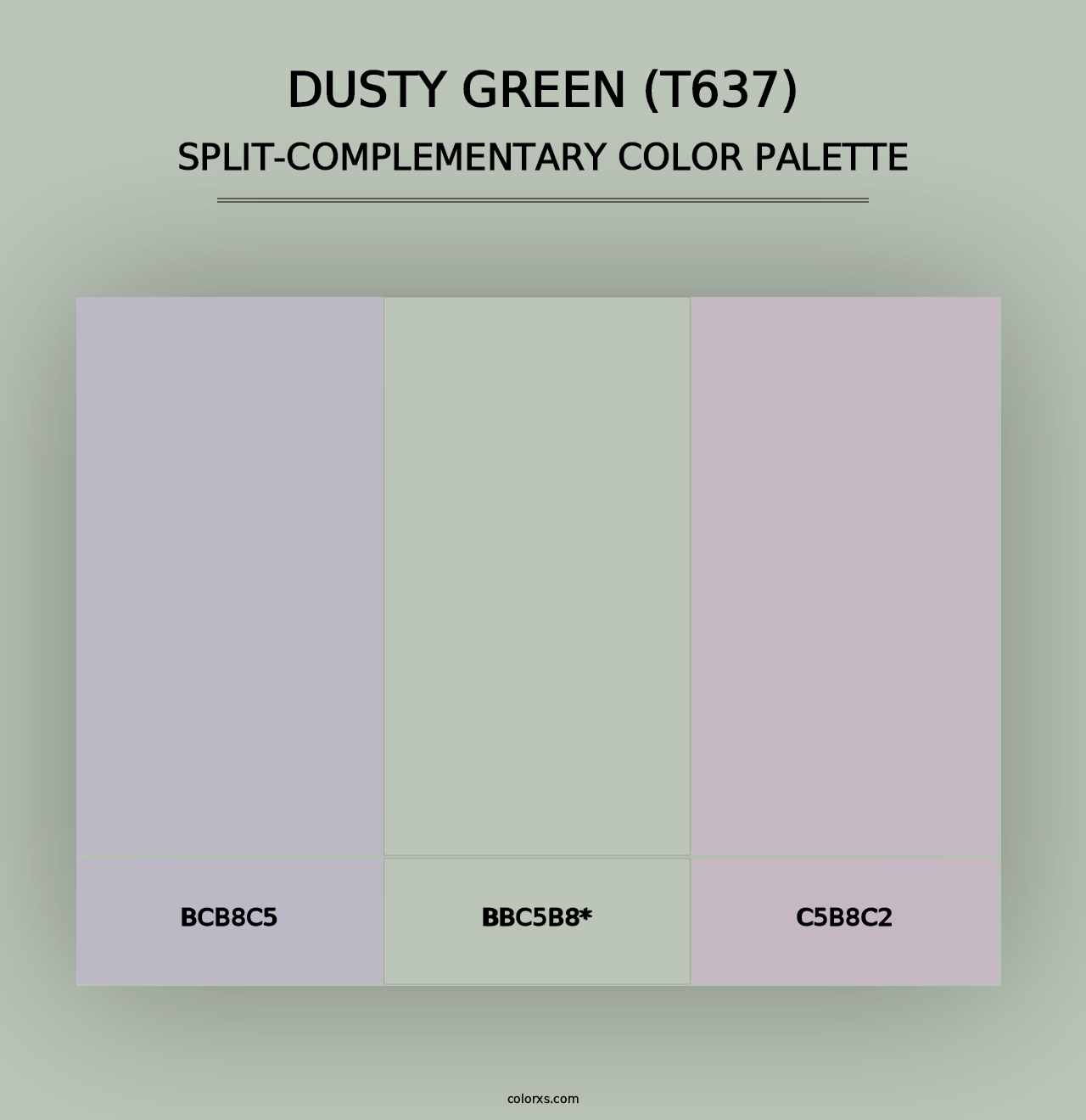 Dusty Green (T637) - Split-Complementary Color Palette