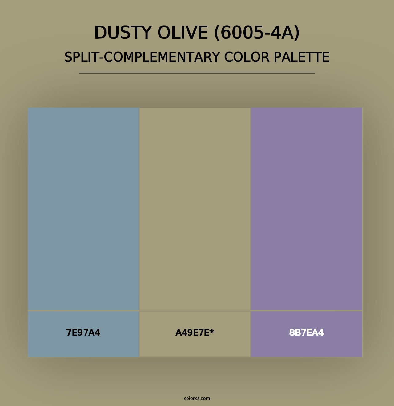 Dusty Olive (6005-4A) - Split-Complementary Color Palette