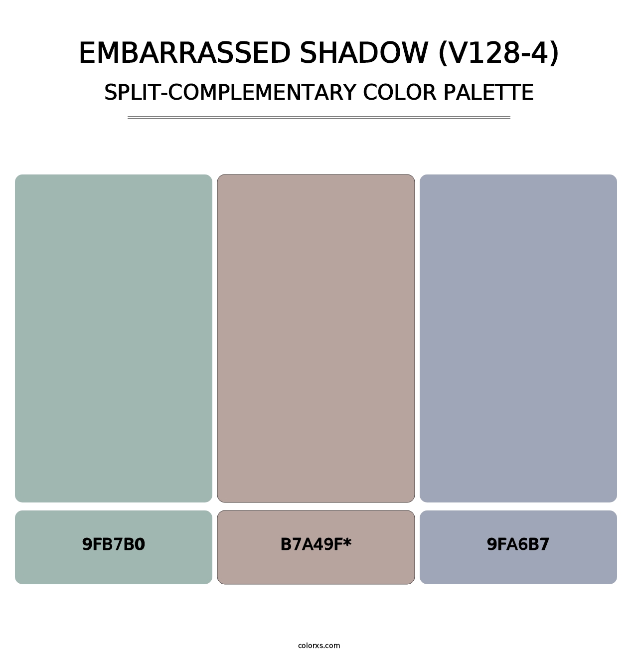 Embarrassed Shadow (V128-4) - Split-Complementary Color Palette