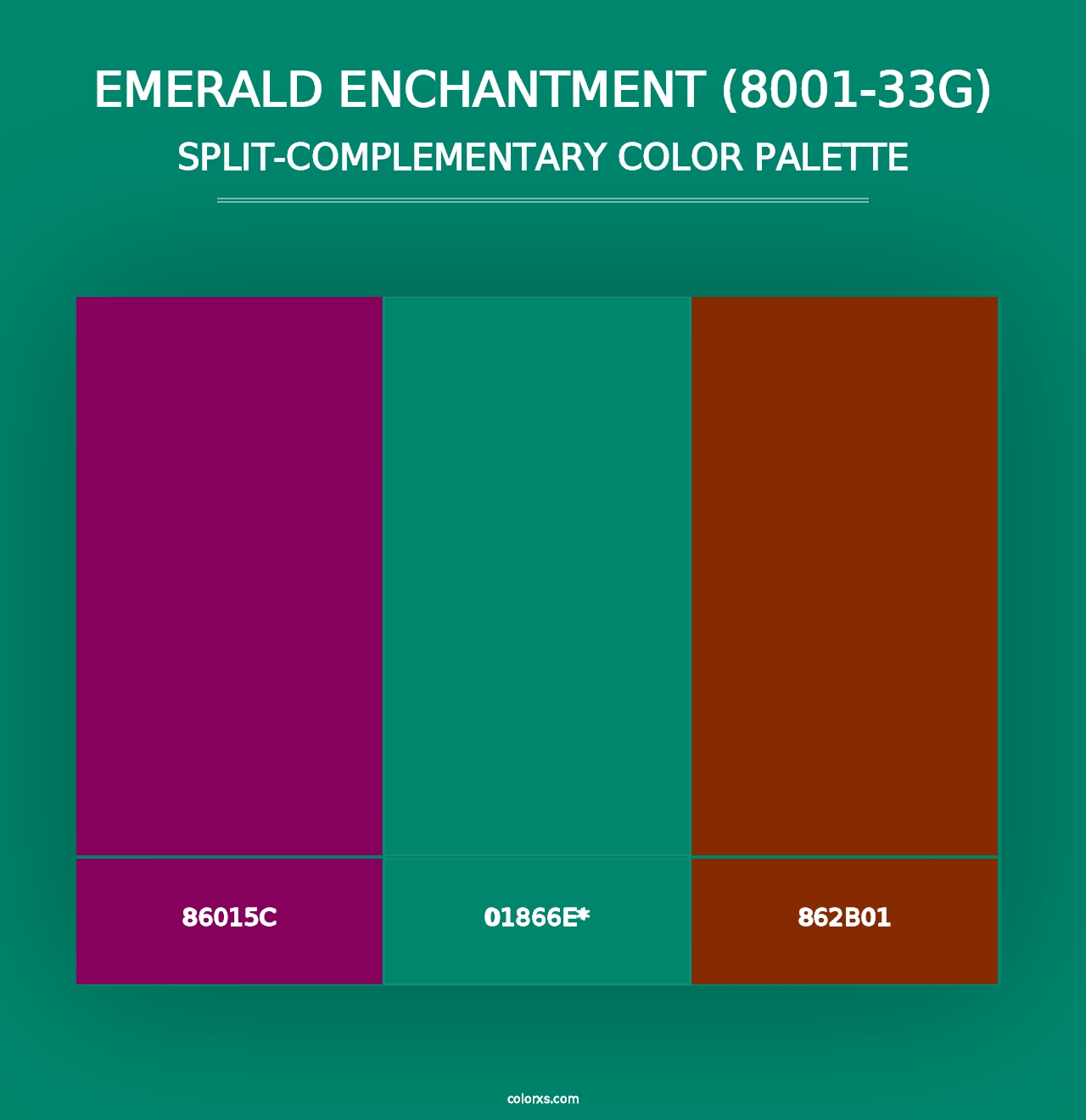 Emerald Enchantment (8001-33G) - Split-Complementary Color Palette