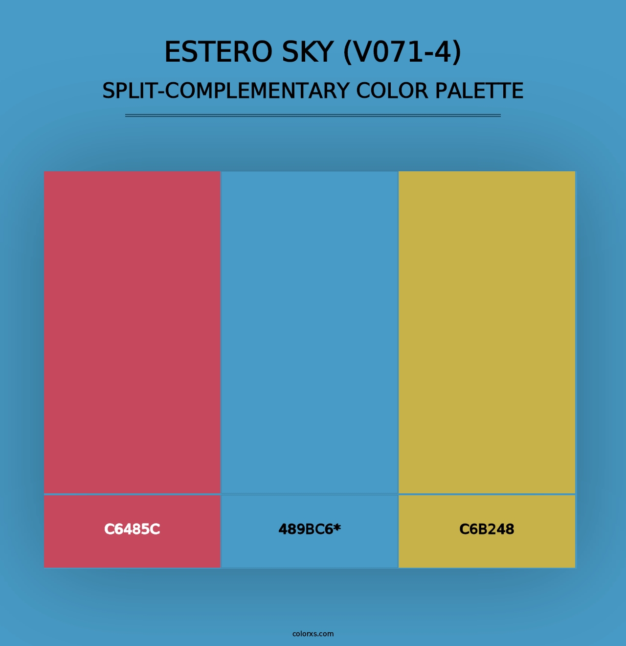 Estero Sky (V071-4) - Split-Complementary Color Palette