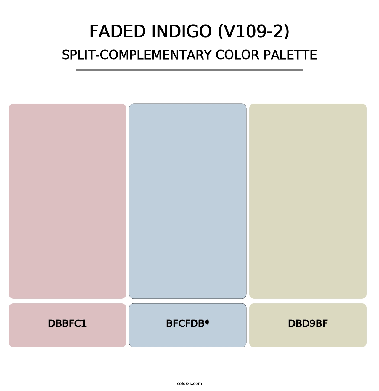 Faded Indigo (V109-2) - Split-Complementary Color Palette