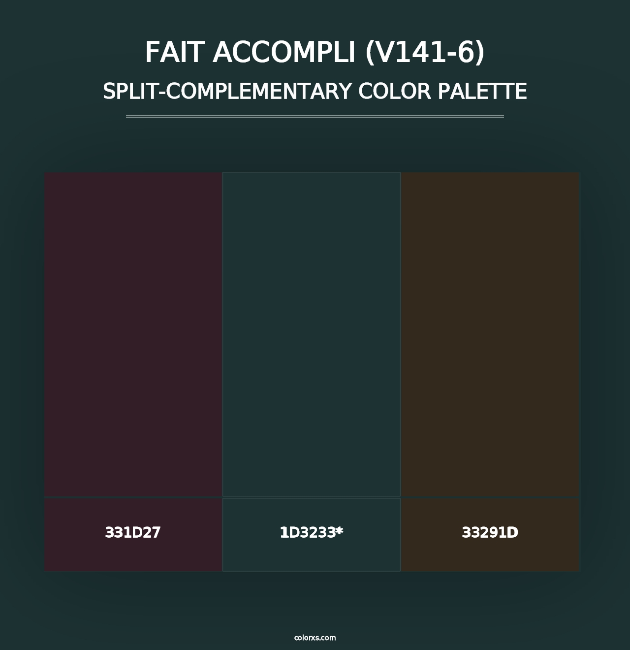 Fait Accompli (V141-6) - Split-Complementary Color Palette