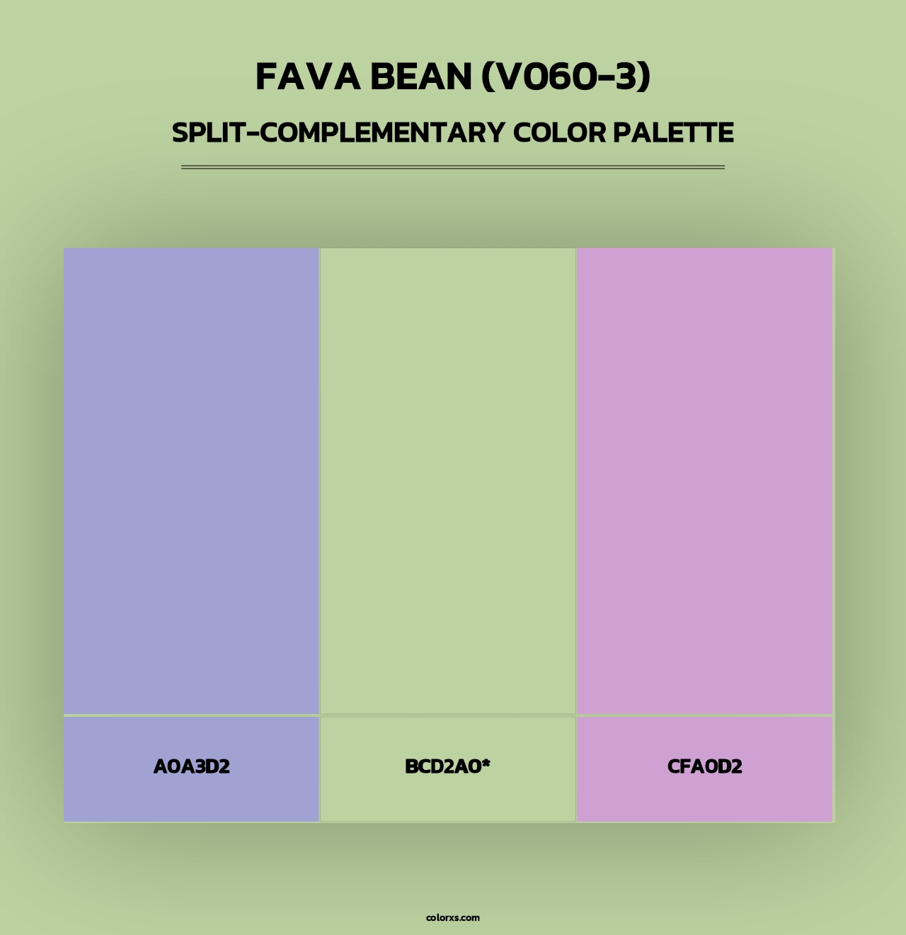 Fava Bean (V060-3) - Split-Complementary Color Palette