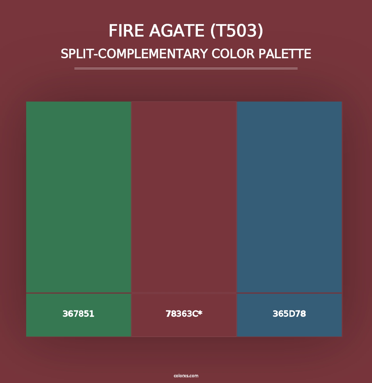 Fire Agate (T503) - Split-Complementary Color Palette