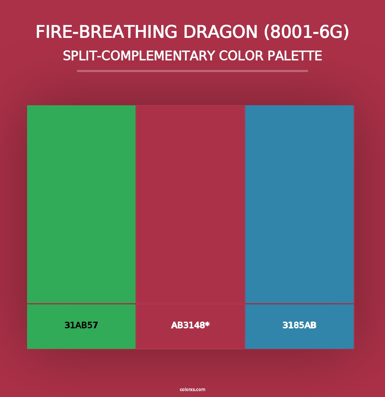 Fire-Breathing Dragon (8001-6G) - Split-Complementary Color Palette