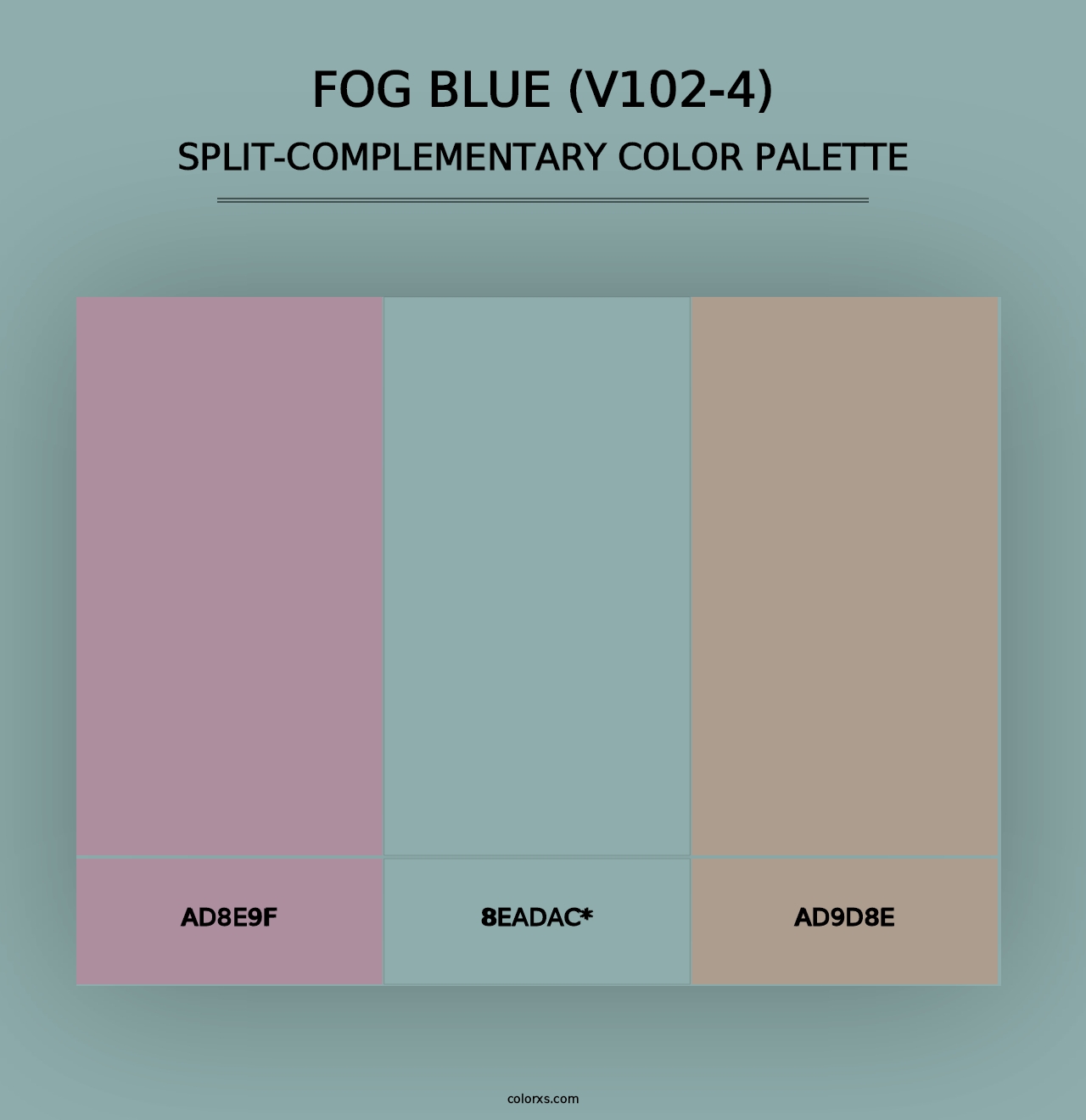 Fog Blue (V102-4) - Split-Complementary Color Palette