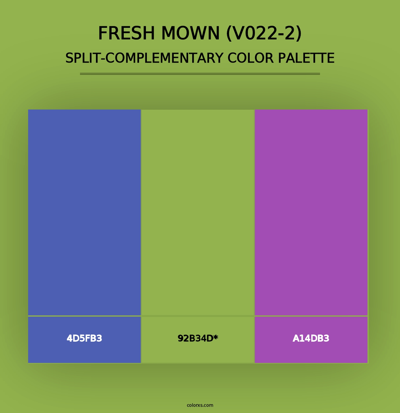 Fresh Mown (V022-2) - Split-Complementary Color Palette