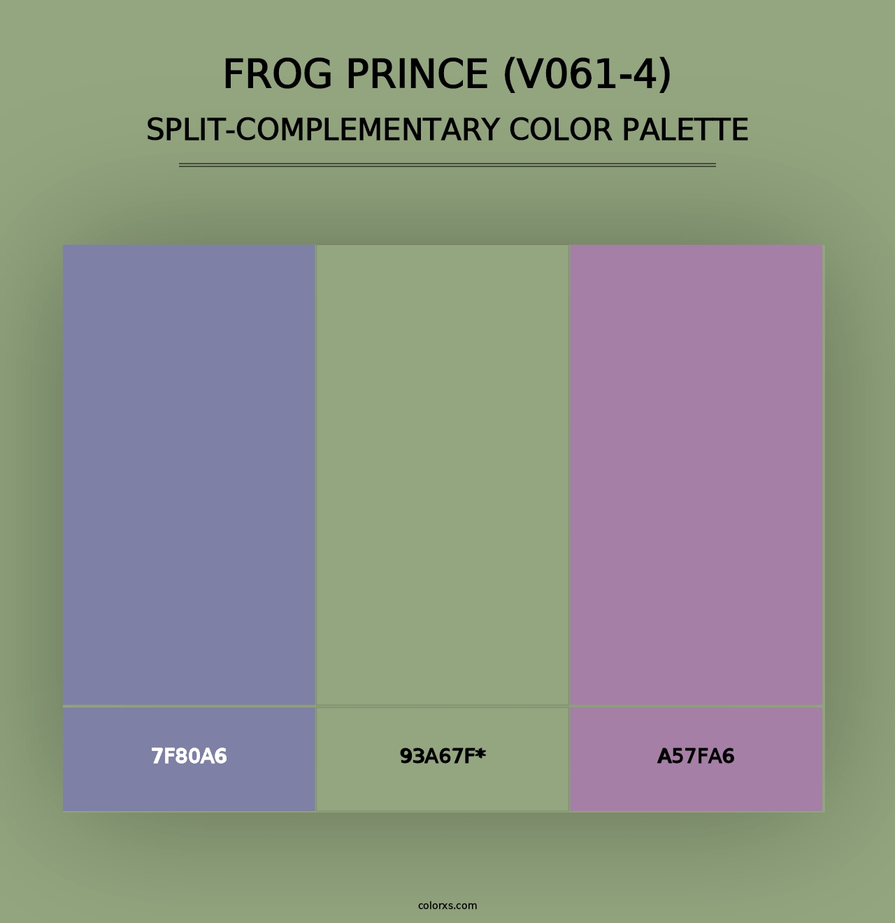 Frog Prince (V061-4) - Split-Complementary Color Palette