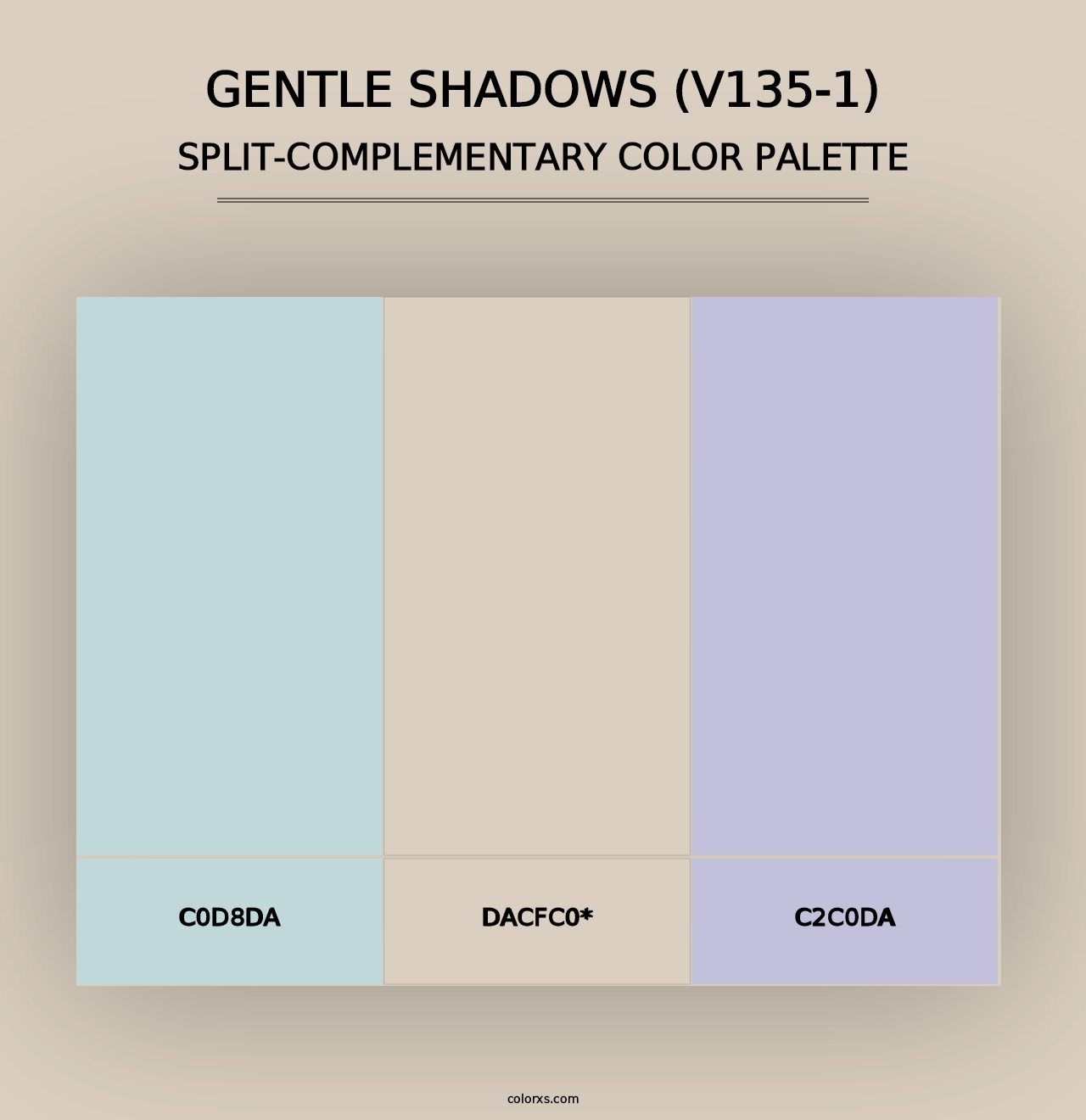 Gentle Shadows (V135-1) - Split-Complementary Color Palette