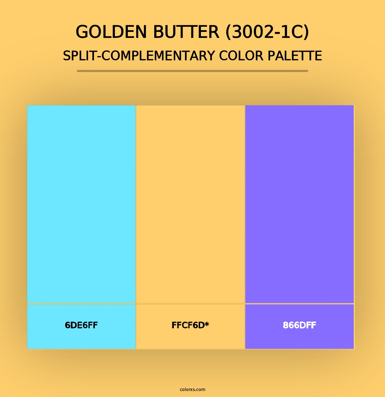 Golden Butter (3002-1C) - Split-Complementary Color Palette