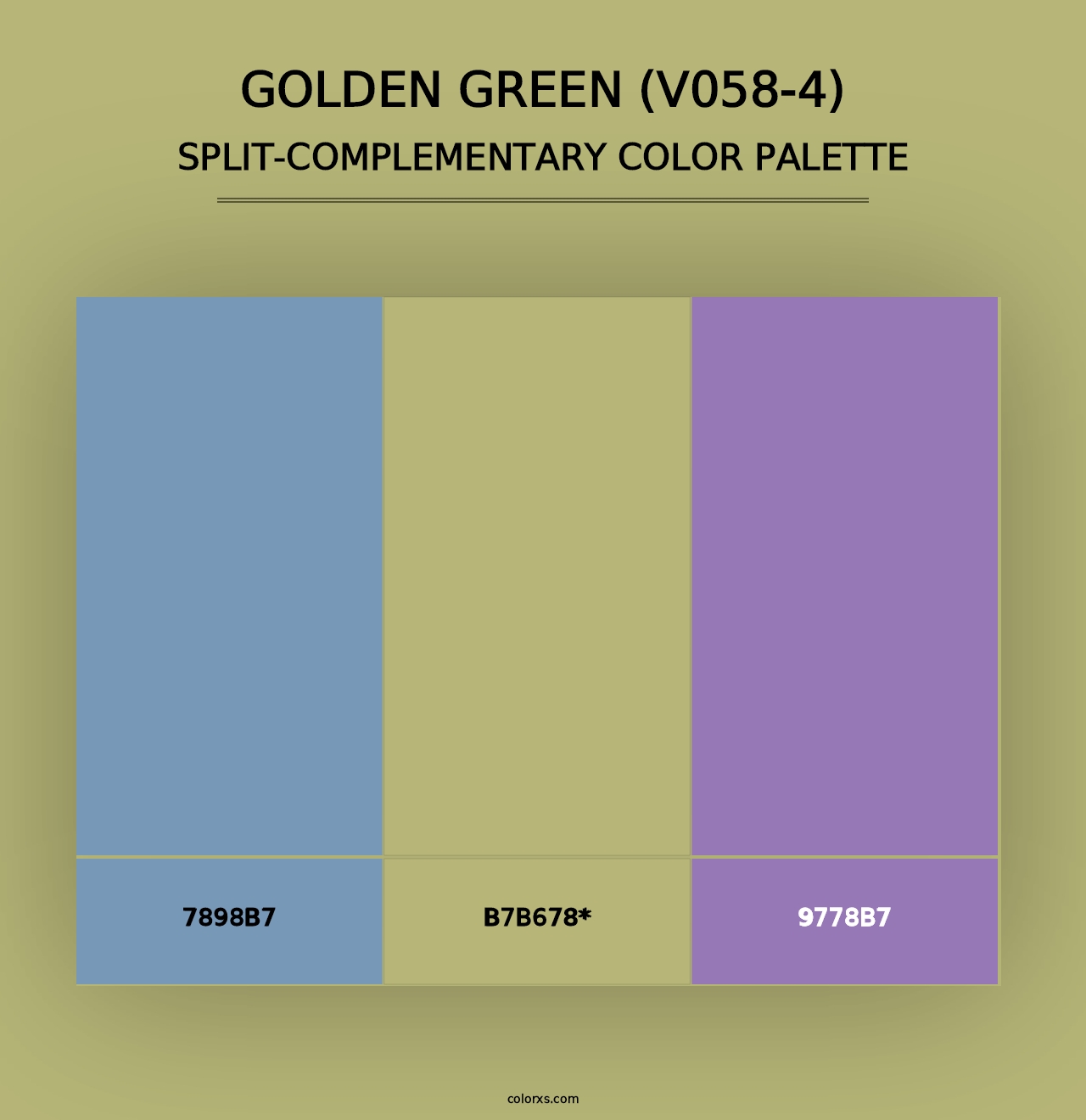 Golden Green (V058-4) - Split-Complementary Color Palette